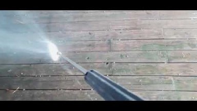 Pressure Washing a filthy deck time-lapse satisfying to watch